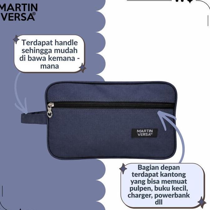 TERLARIS Martinversa WL7 Pouch Kosmetik Unisex Pria Wanita Kanvas Nylon gratis ongkir