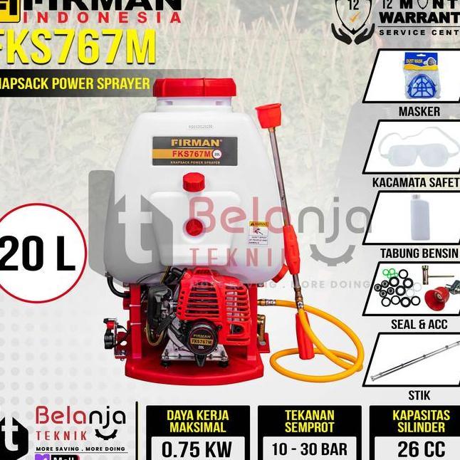 Firman Power Sprayer Fks769M Alat Semprot Hama Tangki 15L Nozzle Semprotan Selang Fks769 Fks 769 M 7
