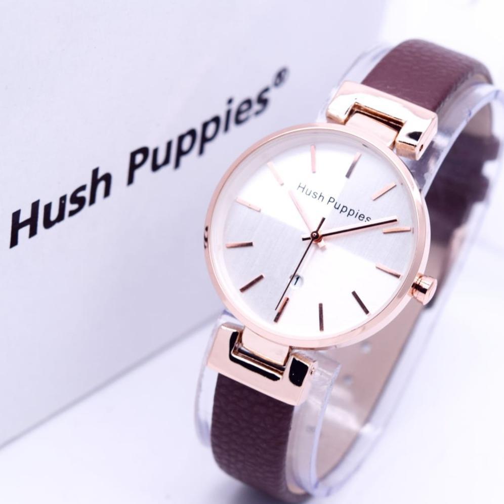 Jam Tangan Wanita Hush Puppies Catur Kulit Free Box Hush Puppies Body Rose DISKON