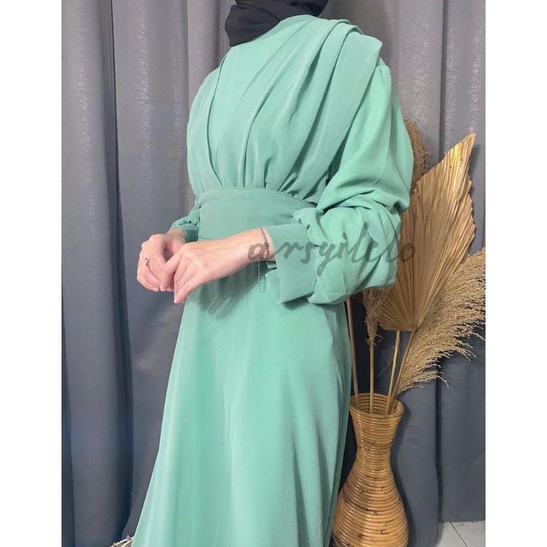 Maxi dress wanita Audy dress muslim ceruty babydoll gaudy dress