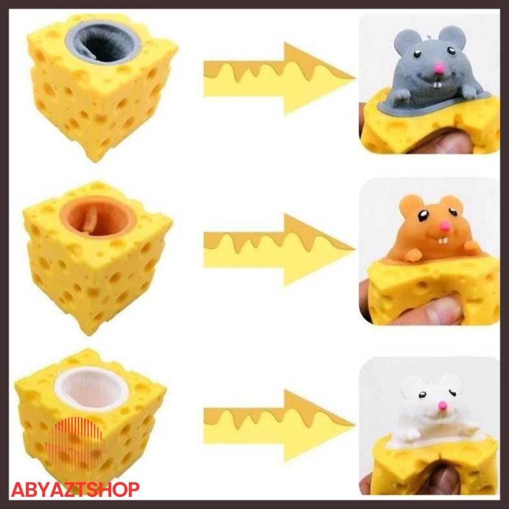 Berkualitas Mainan Pop It Squishy Karet Silikon Keju Tikus / Mainan Squishy Tikus Keju Karet Silikon