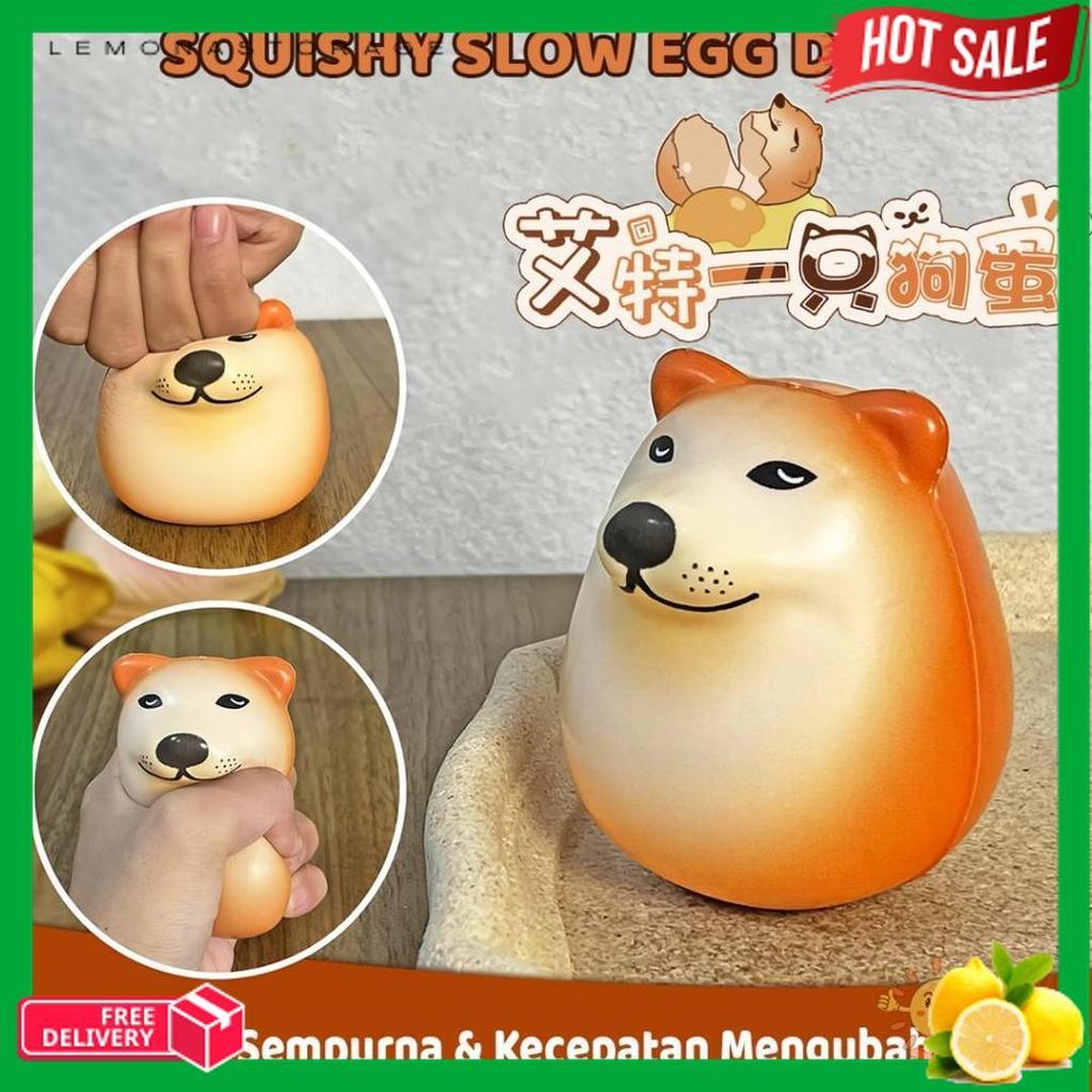 Special Price Taiyo Squishy Slow Egg Dog Squeeze Pencet Soft Squisi Telur Smooth Cute Stress Relief 