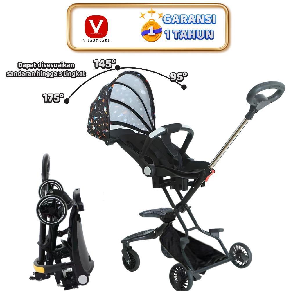 ESTAVELLE VBABY CARE KERETA DORONG DATAR BERBARING DAPAT DILIPAT , DUA ARAH, STROLLER  VBABY-320 SAL