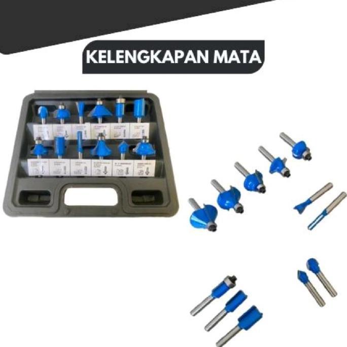 Promo Belter Mata Profil Set 12Pcs Trimmer Router Bits Set 1/4 Kayu Router 6.35Mm