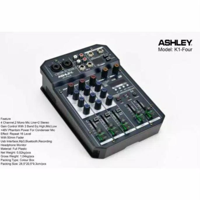 Mixer Ashley K1-Four 4 Channel Usb Bluetooth effect vocal