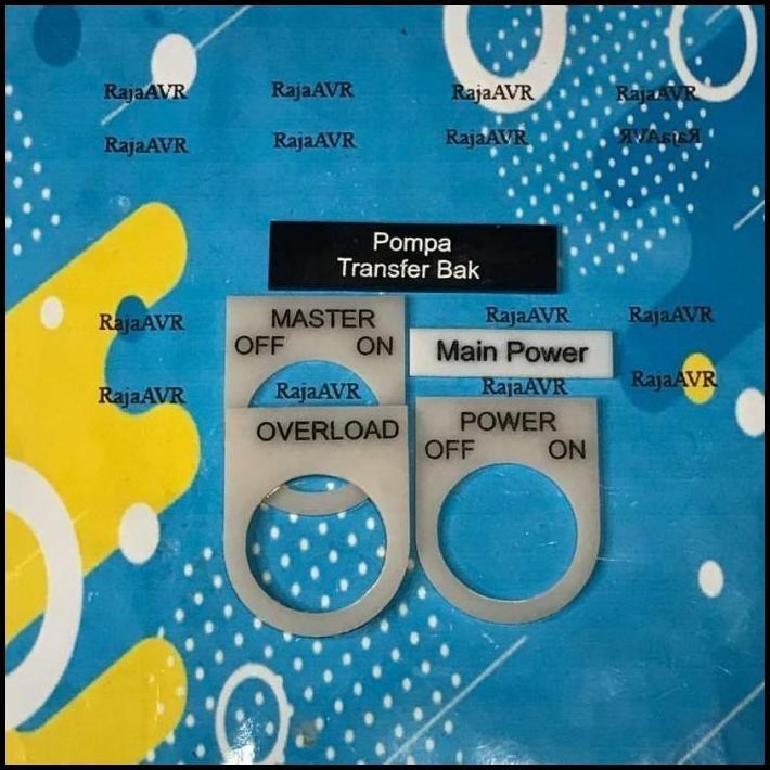 BEST DEAL NAME PLATE TINGGI 50MM PANEL TAG CONTROL LISTRIK CUSTOM LABEL SPESIFIKASI ACRYLIC JASA NAM