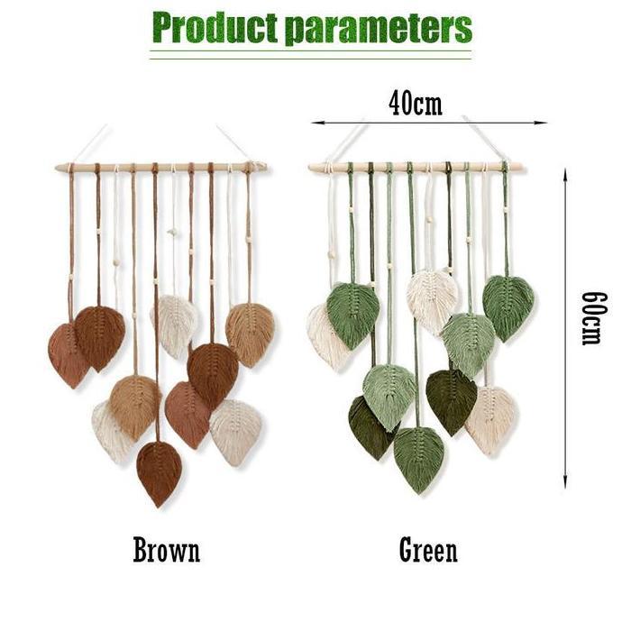 SMG MACRAME DAUN AESTHETIC GANTUNG-Dekorasi Dinding Macrame Daun Aesthetic Hiasan Kamar Tidur Wanita
