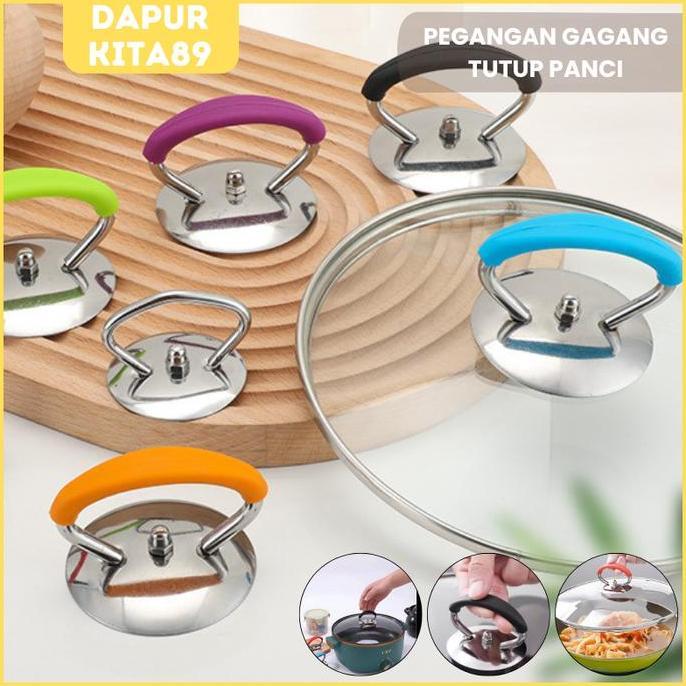 XLOGIPO DK89 Kenop Knop Silicon Pegangan Gagang Tutup Panci Anti Panas Tutupan Panci Stainless