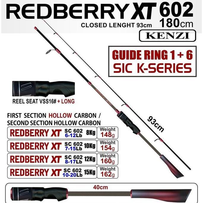TERBARU - KENZI Rod Pancing RedBerry XT 602 SIC Joran Roda Reel