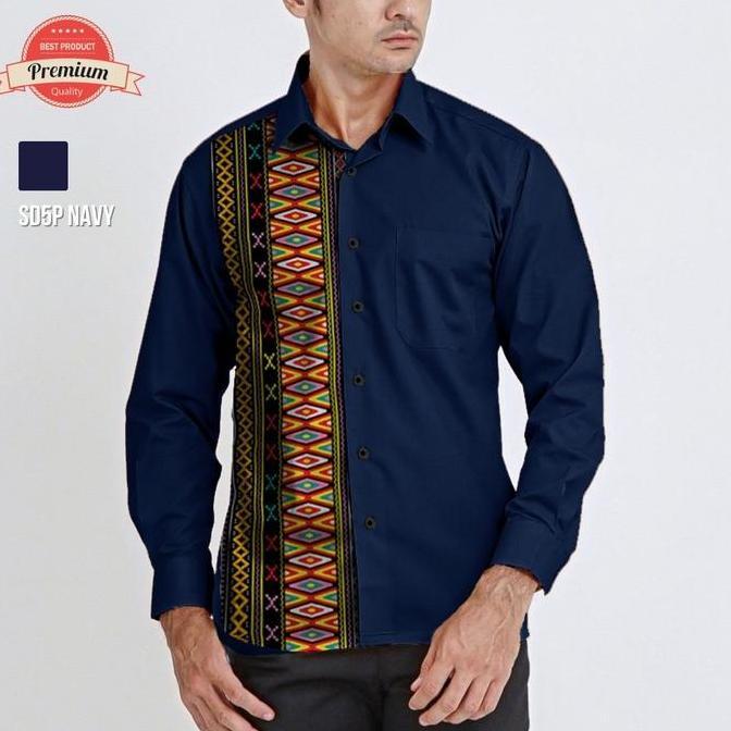 New Batik Lengan Panjang Motif Ulos Sadum | Batik Batak Pria SD5P