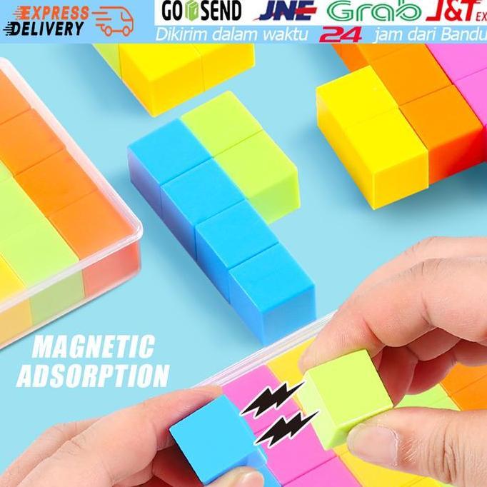 YUZABA Magnetic Block Geometri Bangun Ruang Matematika Magnet Kotak Kubus Activity Learning Cube Mai