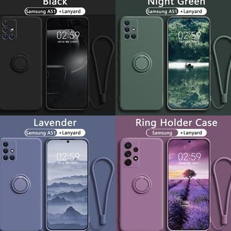 Ready case  untuk Samsung A51 Case Candy Ring Stand Bracket Holder free TALI Lanyard