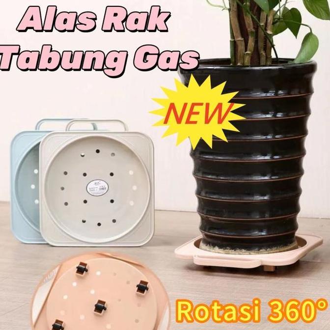 FERAYPO Alas Rak Tabung Gas/ Gas Tatakan Tray/Rak Tabung Gas Alas Roda Tabung Gas Plastik Rak Pot Bu