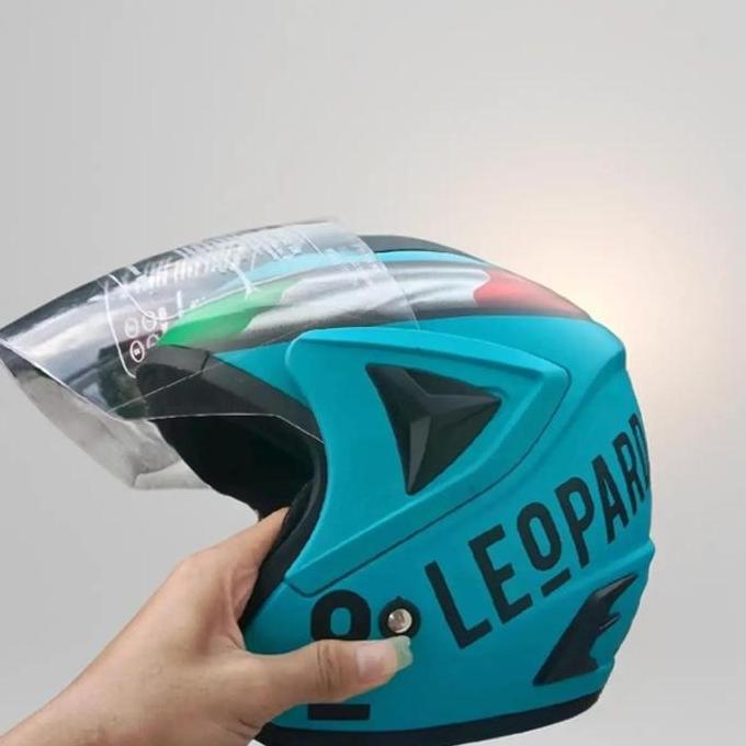HELM JP 13 LEOPARD (HITAM) TOSCA DOFF / RX Helmet  Dewasa Mirip GM FIGHTER Pria Wanita Half Face Pak