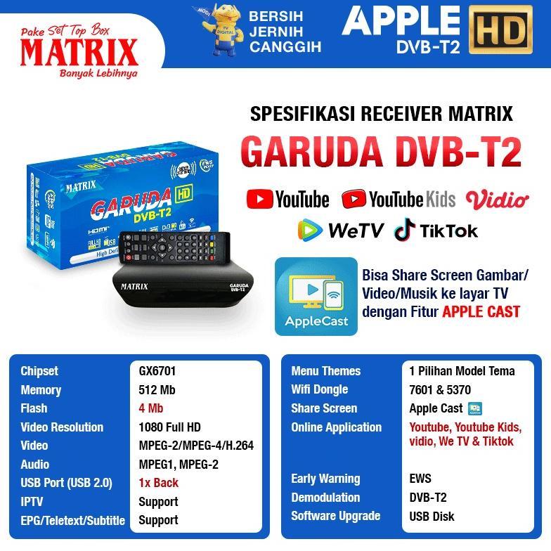 ERLONALIPEDIA FERISON SET TOP BOX TV DIGITAL MATRIX DVB T2 APPLE (BISA UNTUK TV TABUNG/LED) DVB T2 /