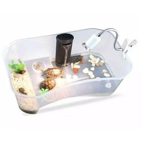 Pescare- Aquarium Kura Kura Wadah Kandang Kura Air / Turtle Aquarium With Basking Kandang Res