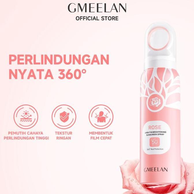 bavero_sell - gmeelan centifolia rose arbutin pencerah sunscreen spray 80ml spf50+ pa++++