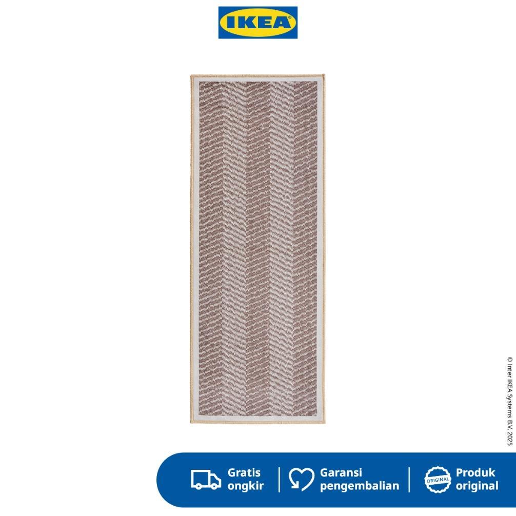 IKEA SHUFU Kaet Keset Dapur Panjang Anti Slip Multifungsi Floor Mat Krem Bergaris 45x120cm
