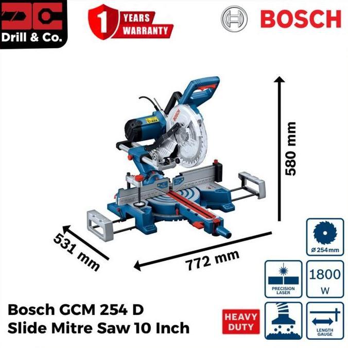 Grosir Bosch Gcm 254 D Slide Mitre Saw / Miter Saw 10 Inch