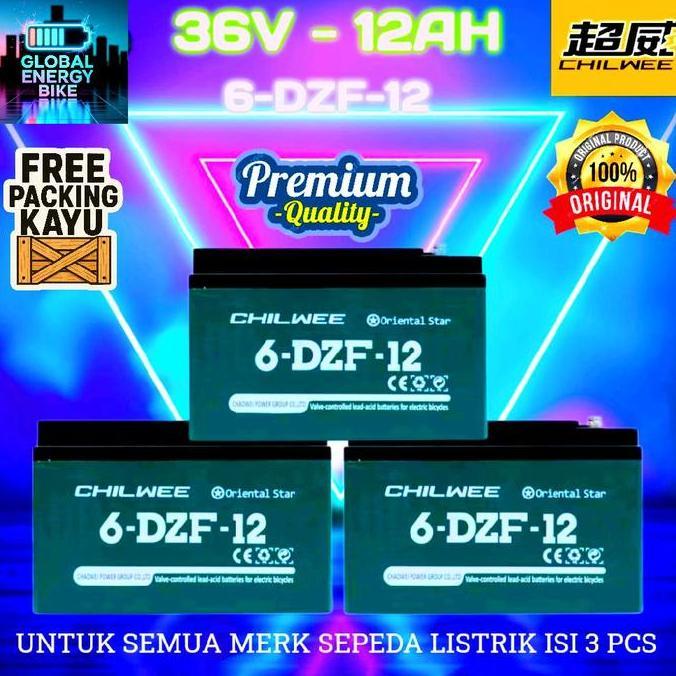 Kavana_Garage - Baterai Sepeda Listrik / Aki Sepeda Listrik Chilwee Sepeda Listrik 36V-12Ah / 6-Dzf-