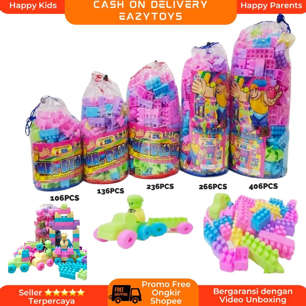 Mainan Brick Balok Susun Anak DIY Ukuran Besar Mr BLOCK Anak Bisa Pilih Isi di Varian