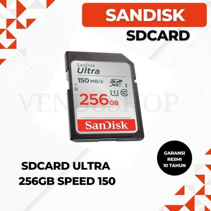 TERMURAH - SANDISK SDCARD ULTRA 256GB SPEED 150MB/S - SANDISK SDCARD 256GB 150MBS