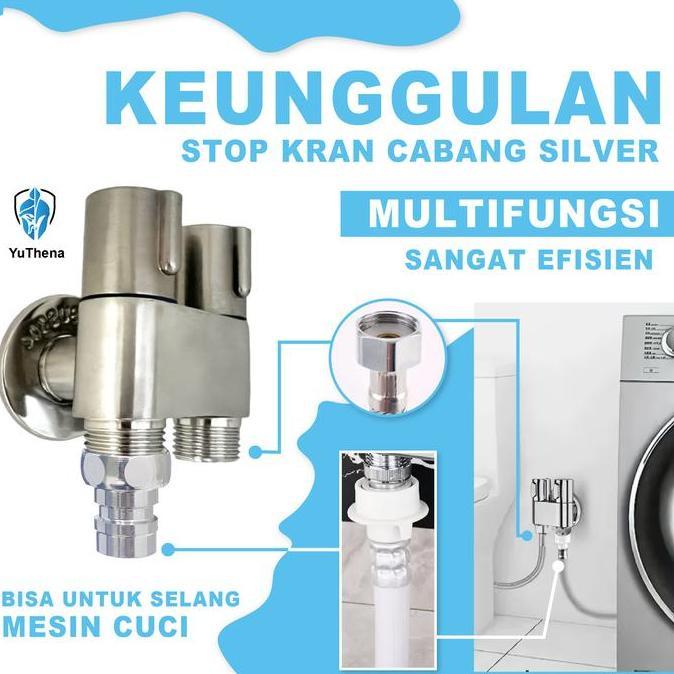 TERLARIS KRAN AIR MESIN CUCI KRAN CABANG MESIN CUCI STAINLESS 304 KRAN MESIN CUCI PENDEK