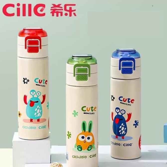 Kids Tumbler Straw & Flip Lid Stainless Steel SUS 316 Cille Size 500ml, Botol Minum Anak dengan Sedo