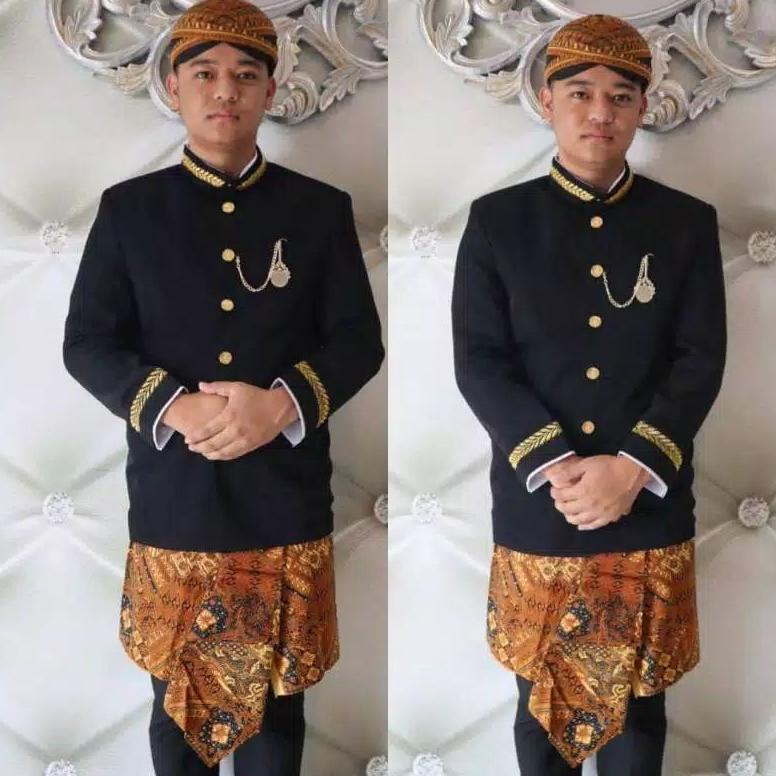 Best Seller Full Set Adat Sunda Bapak (Beskap + Jarik + Blangkon) / Free Benggol Beskap !!