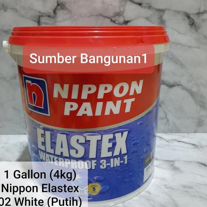 Nippon Elastex waterproof Putih 4kg white cat tembok dinding luar