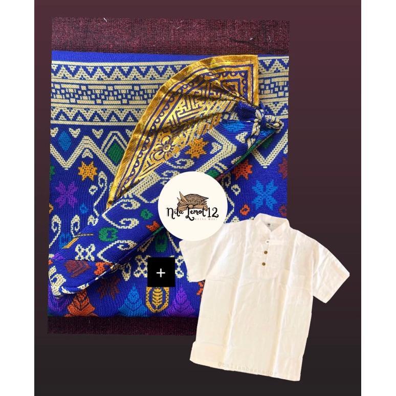 Best Seller Setelan Sarung Atau Kamen Lembaran Batik Dewasa + Udeng Jadi + Kemeja Koko Adem