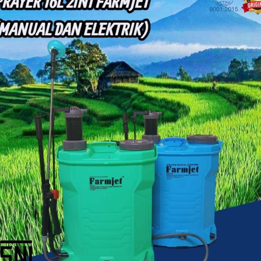 Farmjet Sprayer 2In1(Manual&Elektrik) 16L Alat Semprot Tanaman Pertanian Knapsack Sprayer (501)