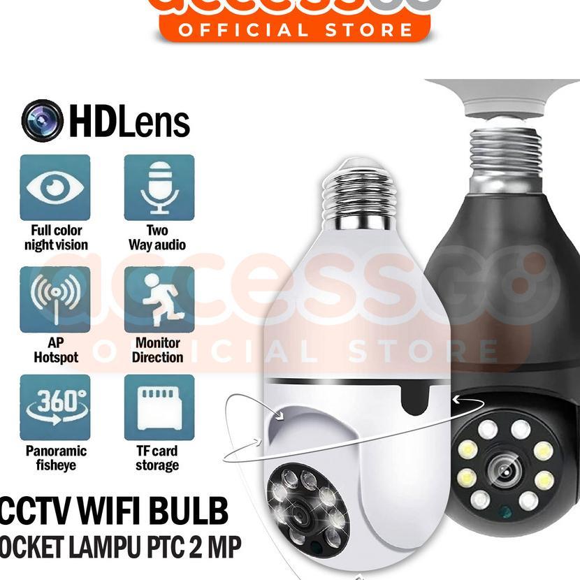 Cctv Ptz Camera Wifi Dome Model Lampu  Cctv - Dengan Led Bohlam Cctv
