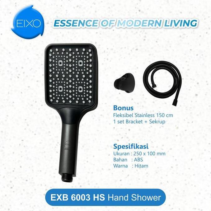 TERLARIS HAND SHOWER EIXO BUFALO EXB 6003 HS DENGAN 3 MODE PANCURAN DAN BONUS FLEKSIBEL 150CM - DIDE