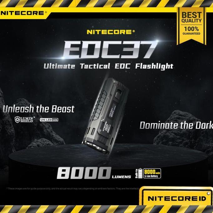 Ready  Senter LED UHi 20 Max Nitecore EDC37 Original Flashlight Lumin Shield 8000 Lumens