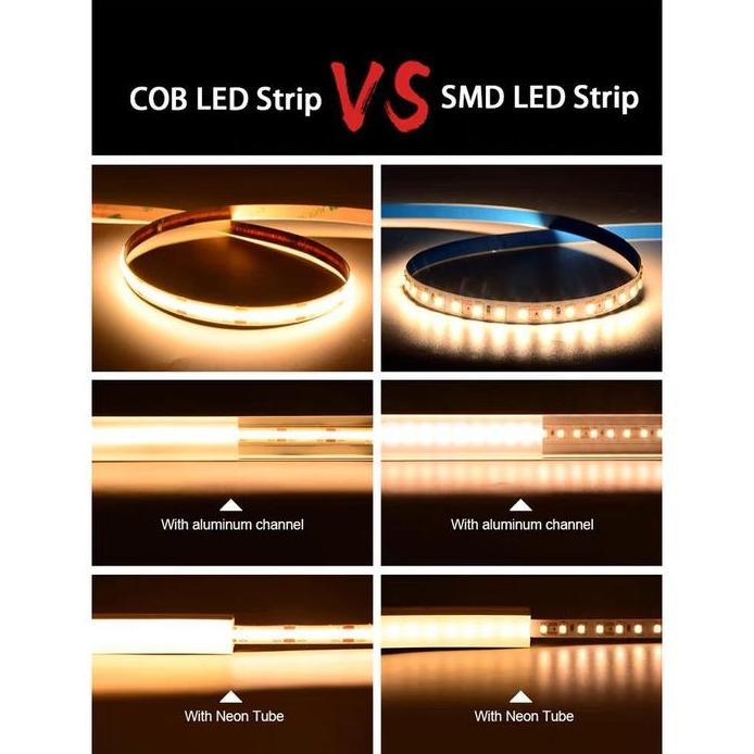 Ready  Lampu Led Strip COB  DC 12volt 5 meter 320led / Lampu Strip Light COB IP33 -  Cahaya Super Te