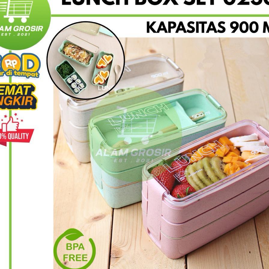 [Ag] Lunch Box 0230 / Lunch Box 3 Susun / Kotak Makan 3 Susun / Kotak Makan Anak / Lunch Box 3 Tingk