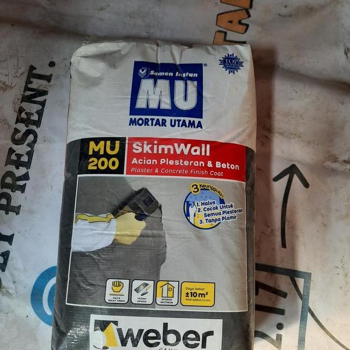 MU 200 Semen Acian 40 kg / Skim Coat Plester dan Beton MU 200