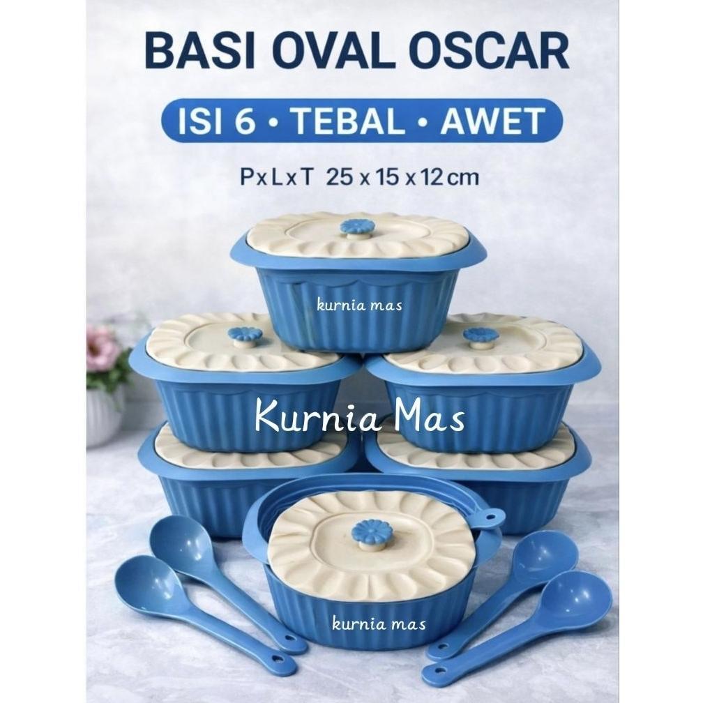 Grosir Basi Prasmanan Oscar Gold Isi 6Pcs + Irus 6Pcs Basi Oval Tempat Lauk Prasmanan