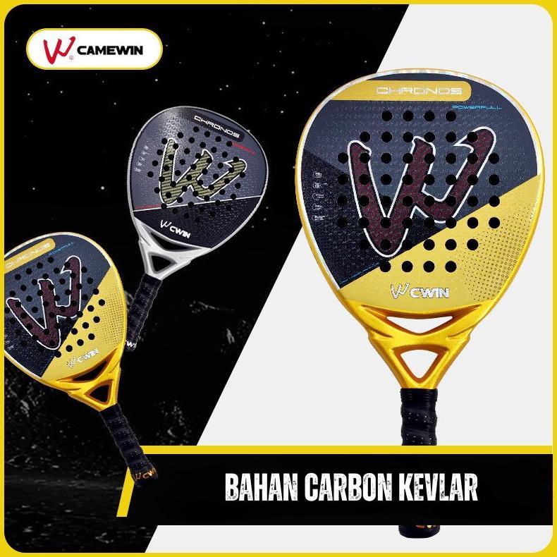 hot deals vivasports - camewin chronos 5026 raket padel carbon kevlar gold black / padel racket