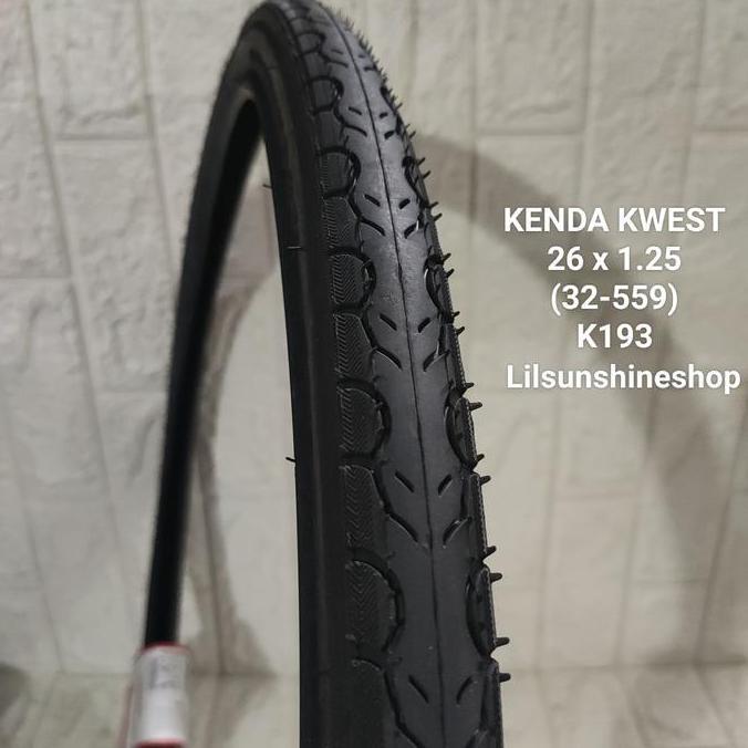 Ban Luar 26 x 1.25 KENDA Kwest 26x1.25 K193 Sepeda MTB Hybrid CTB Federal Black Motif Halus