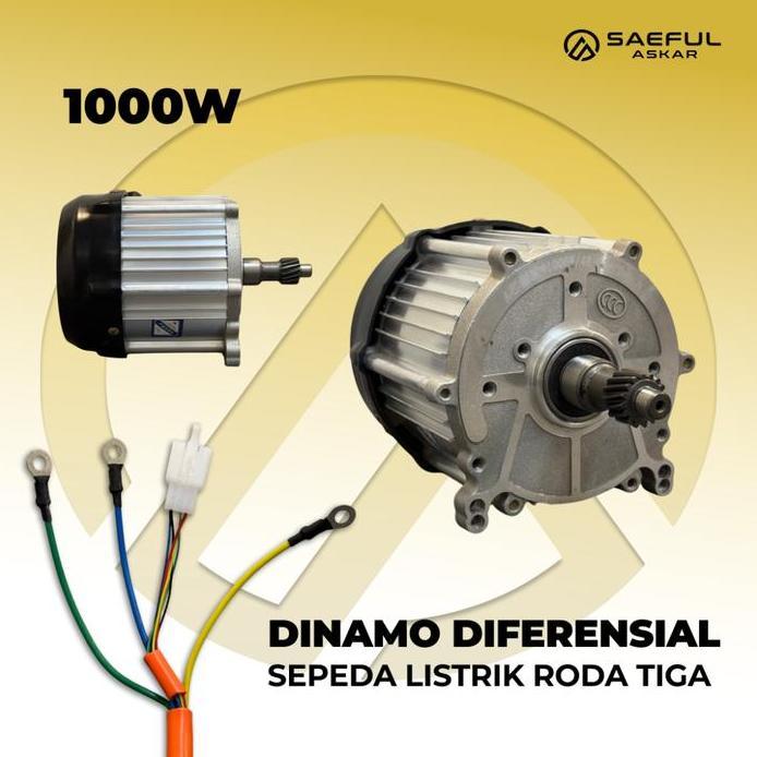 Dinamo Gardan Differential Sepeda Listrik Roda Tiga 500W 800W 1000W