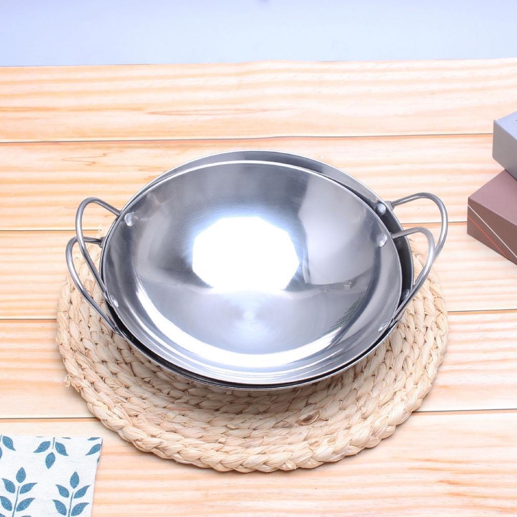 TERBARU Wajan Mini Stainless Steel / Kuali Mini Katel Bar Penggorengan Kecil / Kuali Serabi / Kuali 