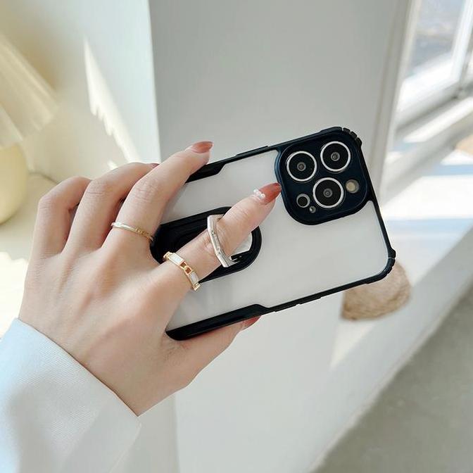 Ready Case untuk Asus Zenfone MAX PRO M1 M2   i-Ring Standing Transparan CLEAR Armor Fuze Bening Wit