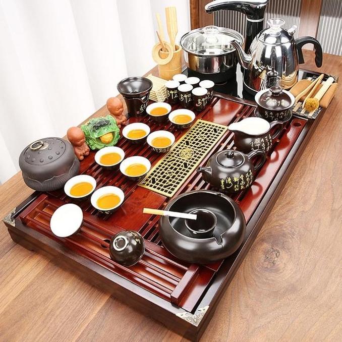 Chines Tea  Pot Set Fulll Set Elektrik Kungfu Tea Set  Teapot Tray Set