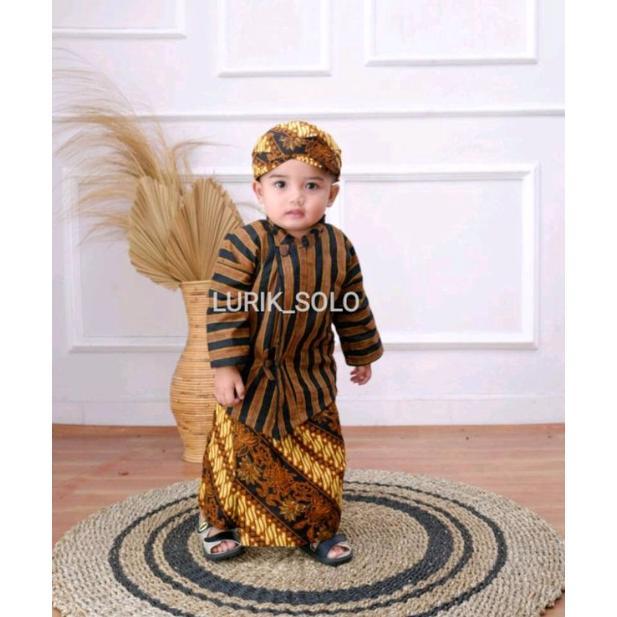 Free Ongkir Baju Lurik Anak Laki Laki - Baju Adat Anak Laki Laki - Baju Jawa Anak Laki Laki - Baju A