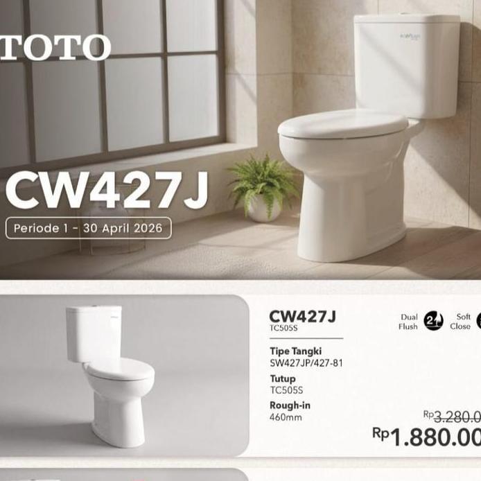 Ready Closet Duduk TOTO CW427J / Kloset Duduk TOTO CW 427 J / Closet TOTO CW427J