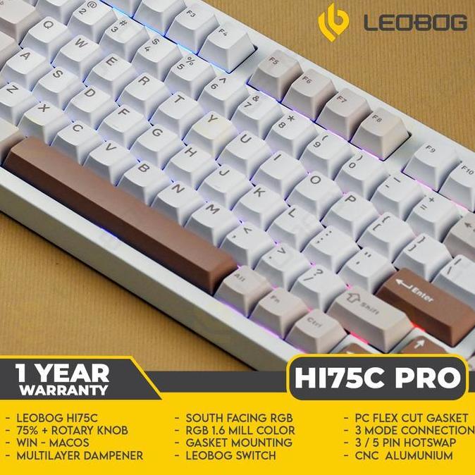 Promo Leobog Hi75C Pro Baileys Irish Cream - Mechanical Keyboard 75% - 3 Mode (Wired/Bluetooth/2.4G)