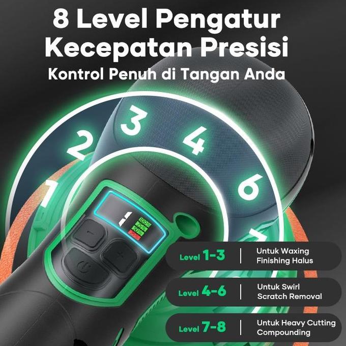 Isku Cordless 21V Polisher Mobil 9Mm Cordless Eksentrik Mesin Poles Mesin Poles Mobil & Furnitur