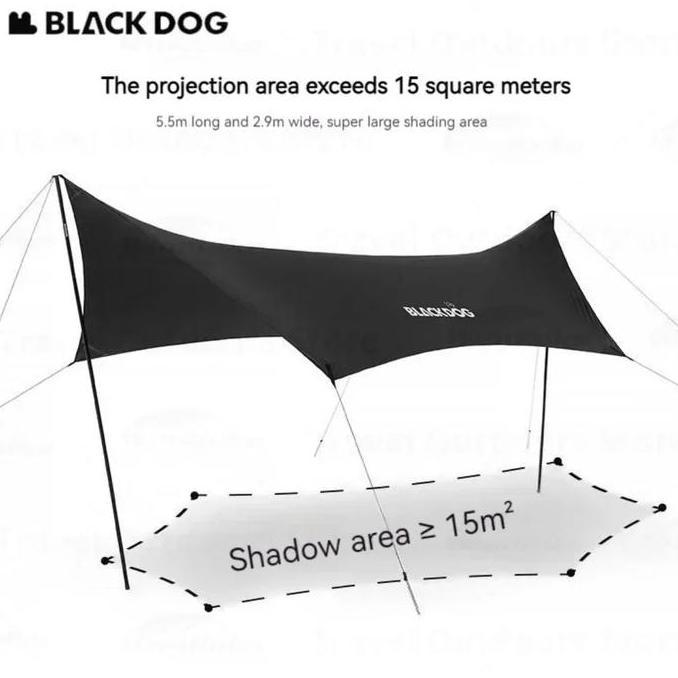 Ready Flysheet Hitam Vynil Blackdog x Naturehike Medium